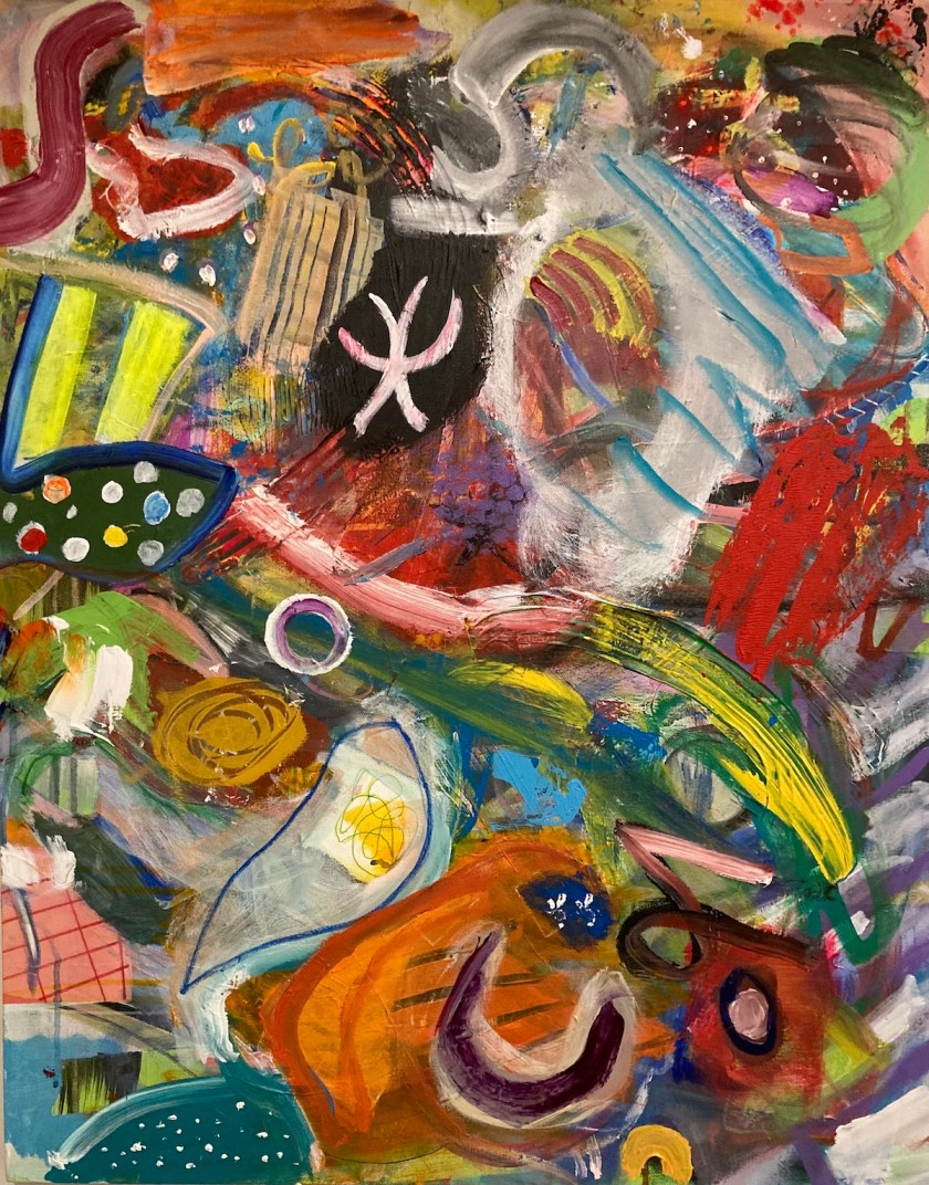 Geschmier #5 | Acrylic on canvas | 40 x 30 x 1.5 (inches)