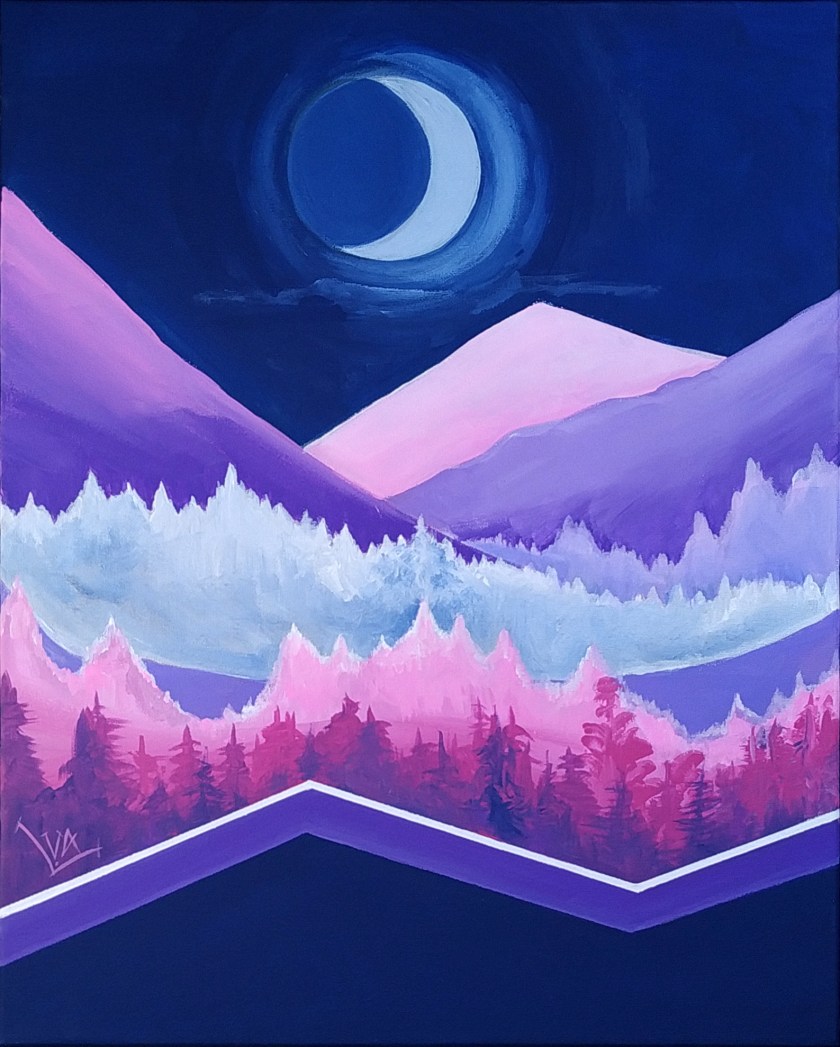 Mountains and Thousands of Suns #02 | Acrylic paint on Canvas | 16 in x 20 in