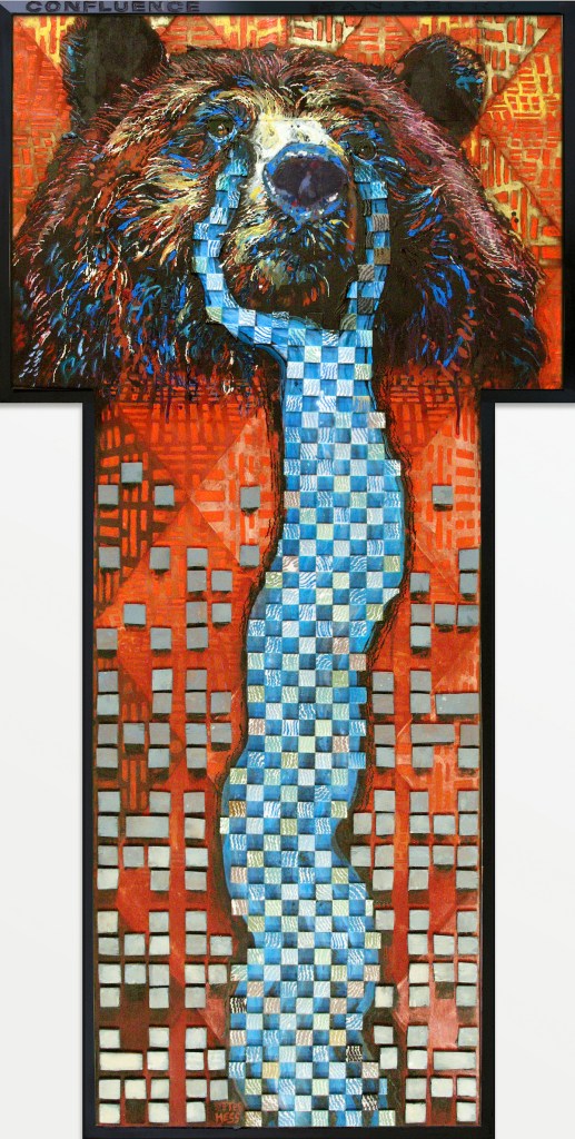  Confluence | mixed media on shaped panel | 72"x36"