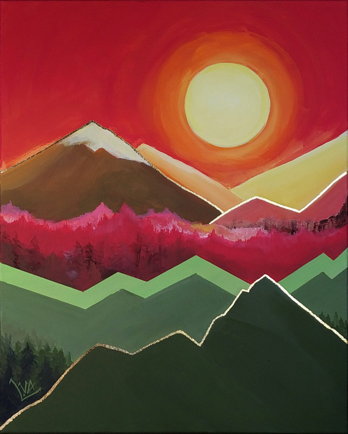 Mountains and Thousands of Suns #03 | Acrylic paint on Canvas | 16 in x 20 in