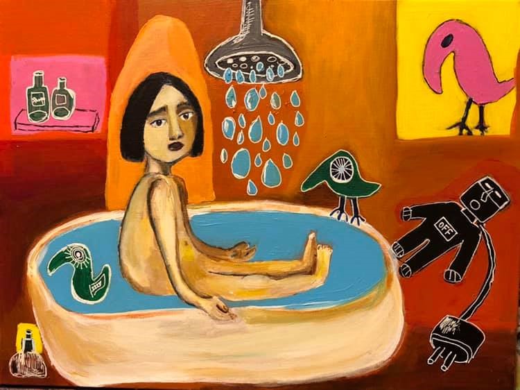  Offline Medium acrylic on canvas Size 30/40 cm