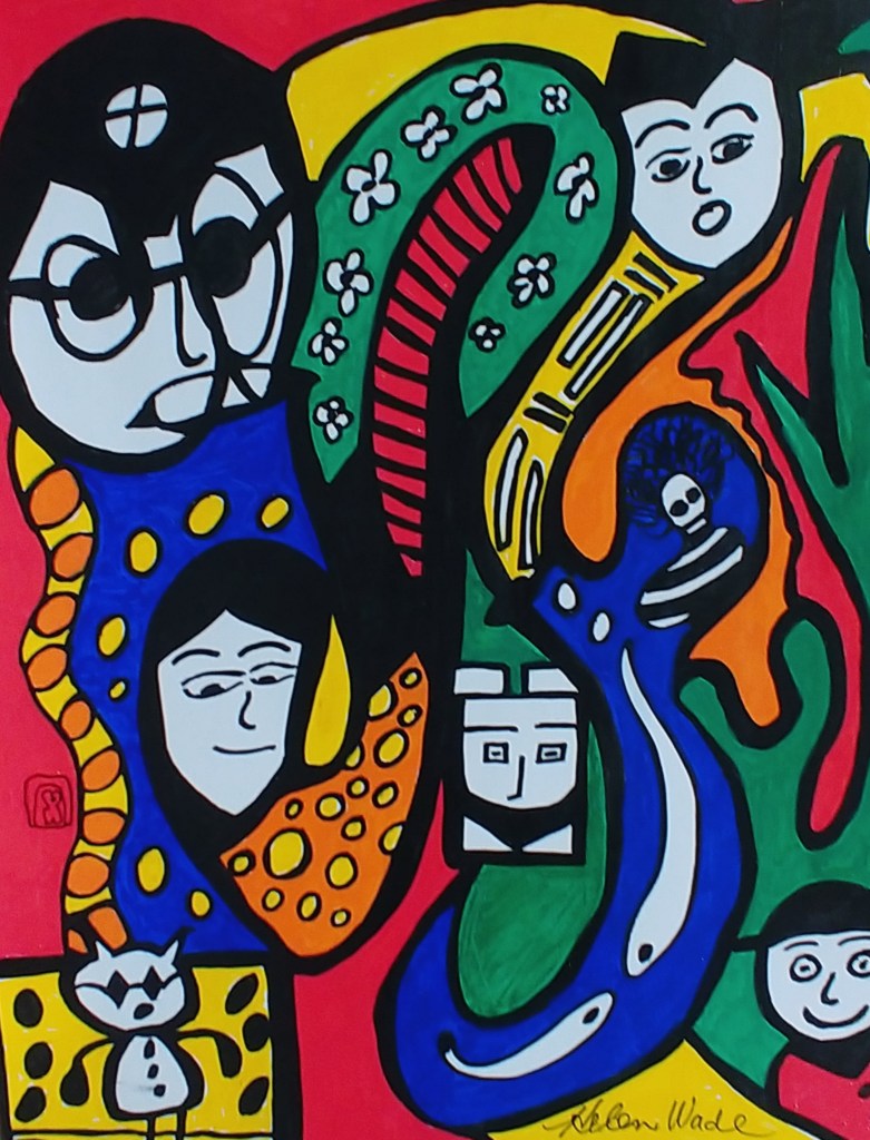 Sunfaces | Acrylic on paper | 14 x 11