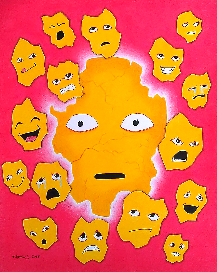 Title "Fractured Fragments" Medium Prismacolor Pencil art on bristol paper Size 16x20