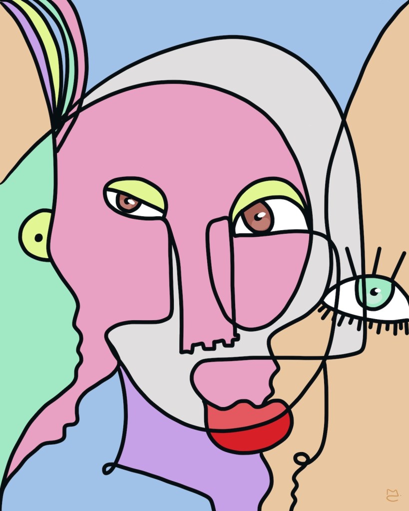 By Your Side | Hand Drawn Digital Art | 16" x 20"