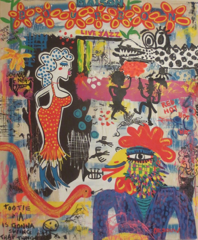  RED HOT. Medium Mixed media painting on canvas and. Size 48''- 40''