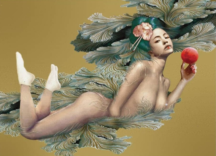 OIRAN (lotus) | coloredpencils/acrylics/photoshop | 1000mm×820mm