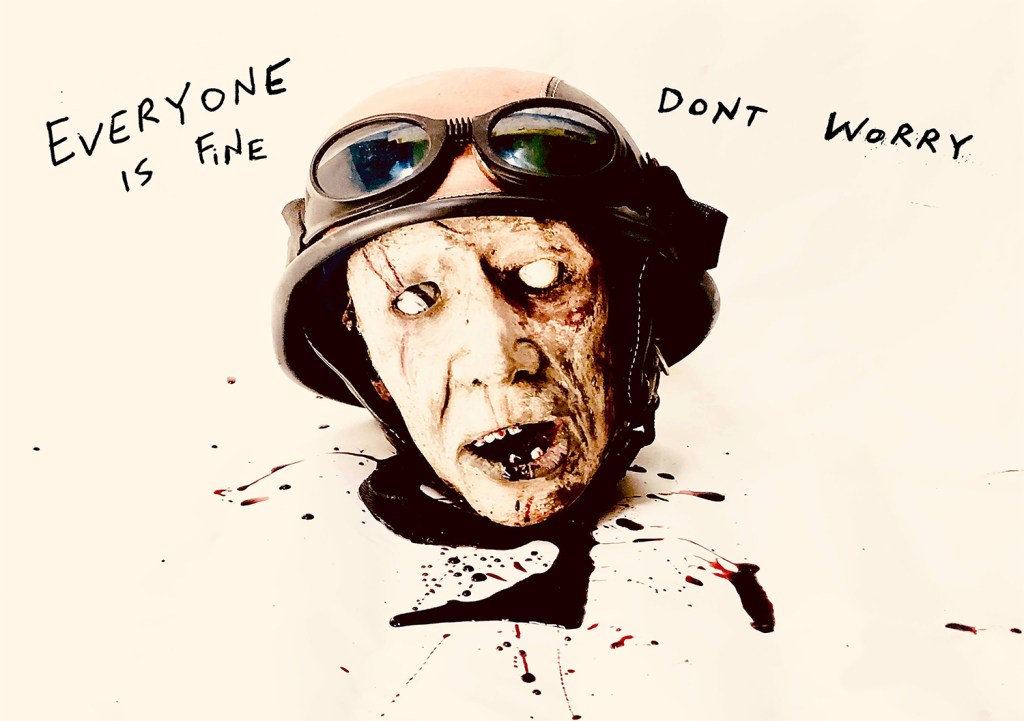  Everyone Is Fine Medium Latex Prop Sculpture and Photography Size Life-size prop head sculpture