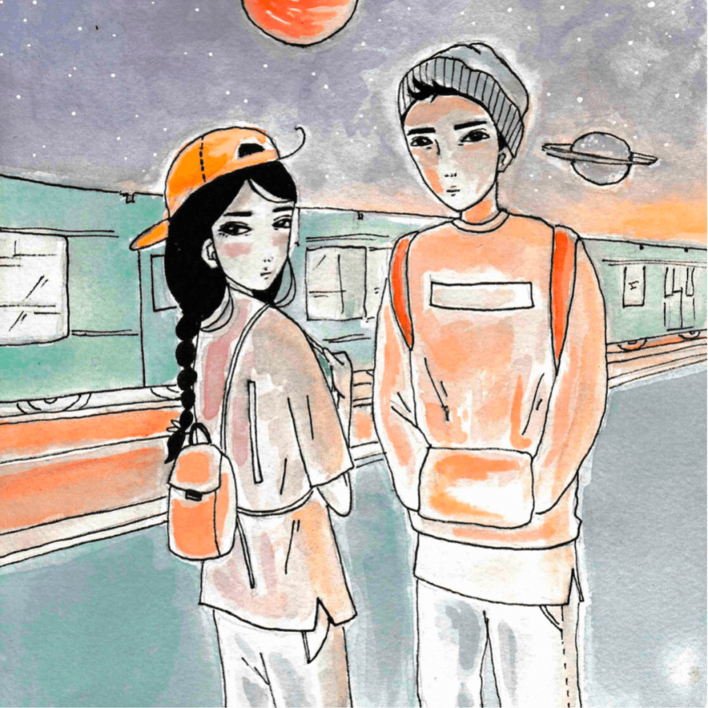  Space Station Medium Mixed Media on Paper Size 8 x 8”