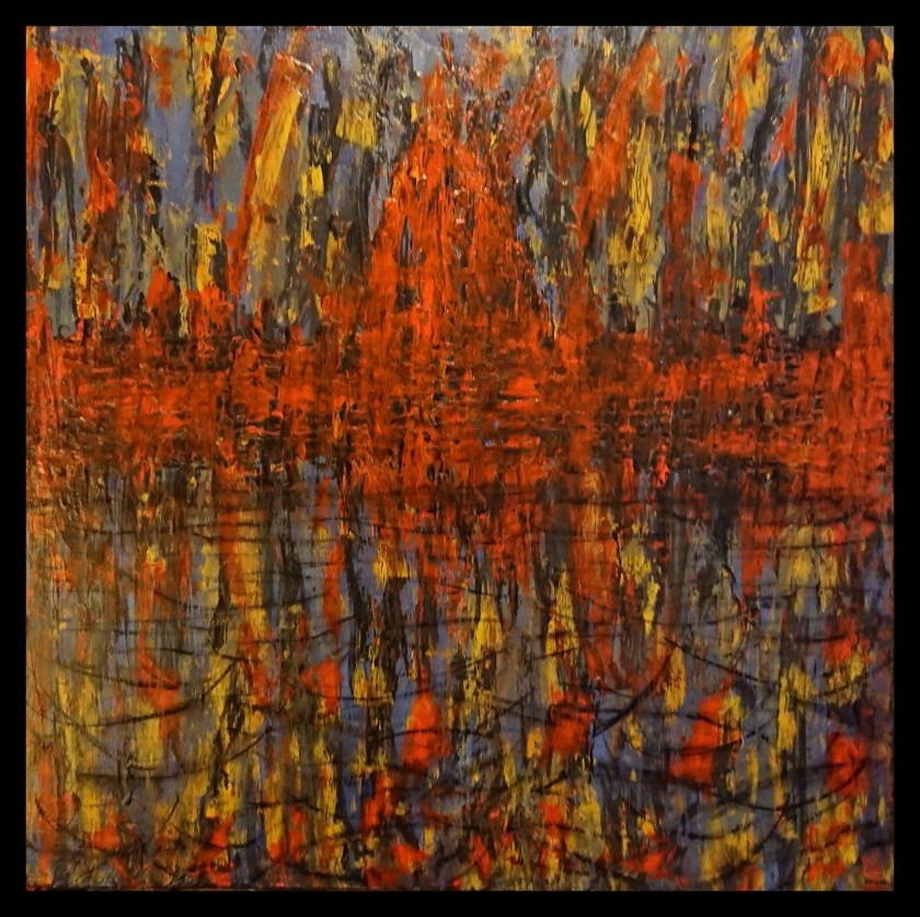 The Death of Dante | Acrylic on Box Canvas | 58.42 X 58.42 cms / 23 X 23 inches