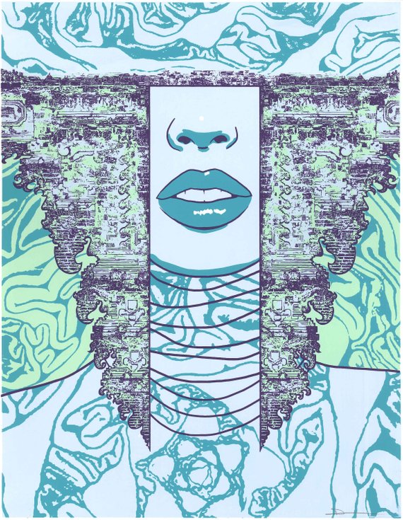 Title Edifice Medium Screenprinted by hand Size 11"x14"