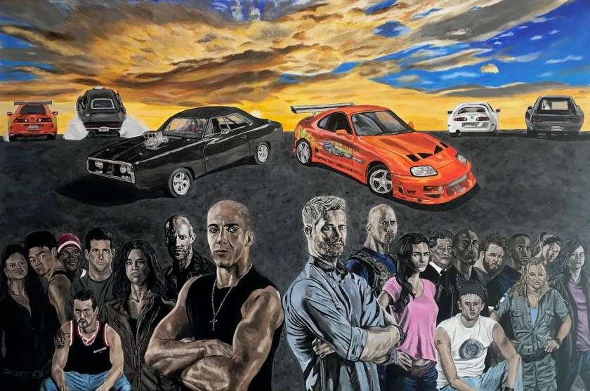  The Fast & The Furious Medium Acrylic on Canvas Size 24x36"