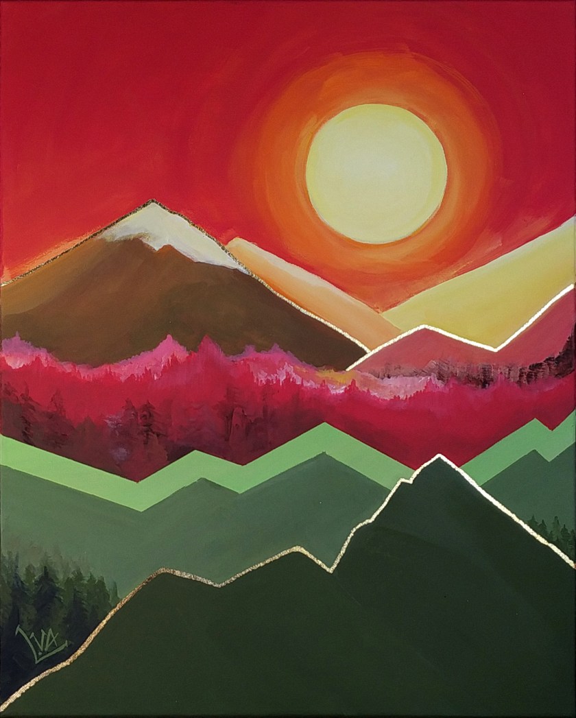 Mountains and Thousands of Suns #03 | Acrylic paint on Canvas | 16 in x 20 in