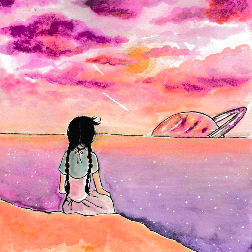  Sunset Supernova Medium Mixed Media on Paper Size 8 x 8”