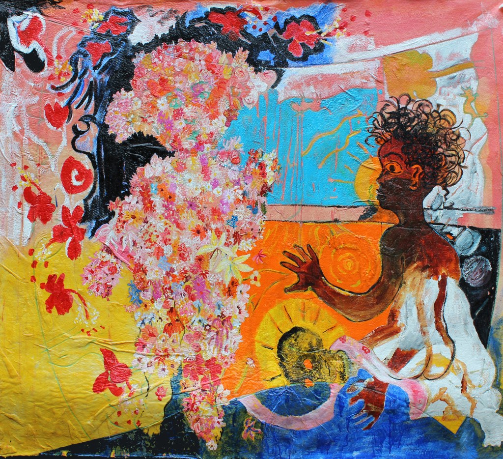 Conspiracy Garden, Fools Gold. | Acrylic on cotton on canvas | 5 by 7feet