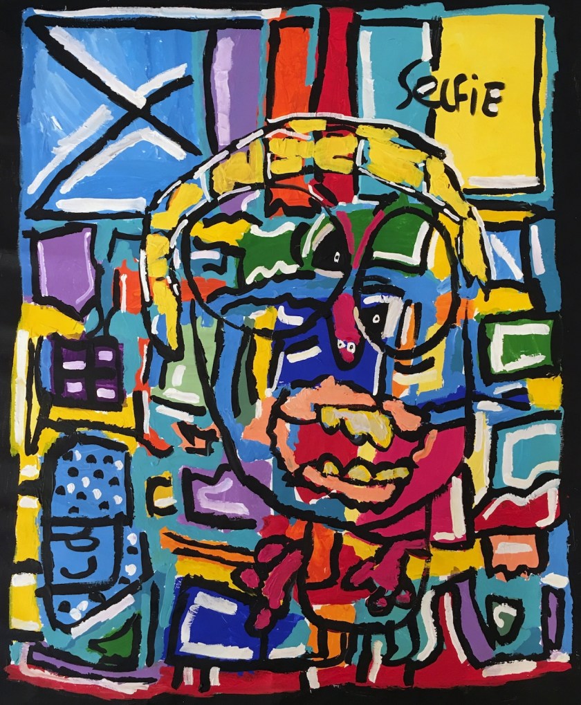 selfie Medium Acrylic on linen Size 122 x 94 cm