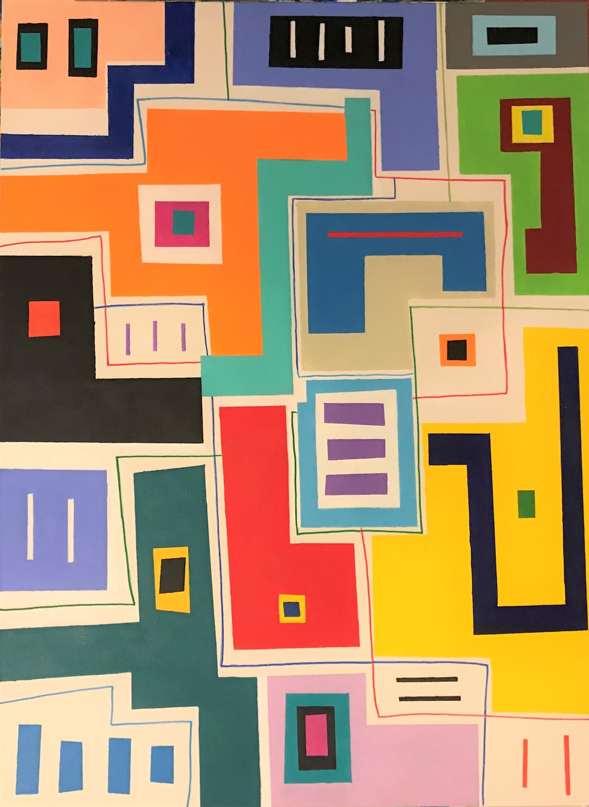 Geo 20 Medium Acrylic on canvas Size 40 x 30 x 1.5